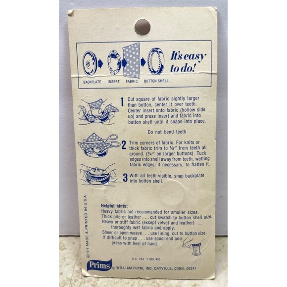 Prims Halo Insert Buttons Size 24 (9/16 In) Button Covers Reusable Sew On Snap - Picture 2 of 6